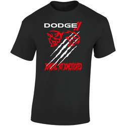 Dodge Demon 2017 Hellcat Charger Challenger Claw Marks Domestic Not Domesticated Logo Retro Graphic Unisex Soft Cotton Black T Shirt