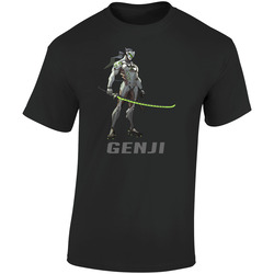 Genji Overwatch T Shirt Offensive Hero Video Game Tee Unisex Apparel Retro Graphic Unisex Soft Cotton Black T Shirt