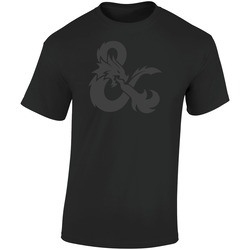 Dungeons And Dragons D&d Grey Ampersand Symbol Rpg Gaming Retro Graphic Unisex Soft Cotton Black T Shirt