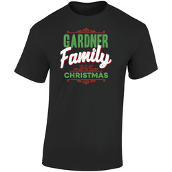 Gardner Family Christmas Love Holidays Custom Last Name Gift Retro Graphic Unisex Soft Cotton Black T Shirt