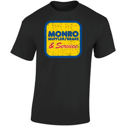 Monro Muffler And Brake Automobile Car Truck Motorcycle Auto Parts Cool Distressed Style Brand Logo Emblem Retro Graphic Unisex Soft Cotton Black T Shirt