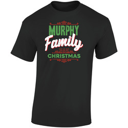 Murphy Family Christmas Love Holidays Custom Last Name Gift Retro Graphic Unisex Soft Cotton Black T Shirt