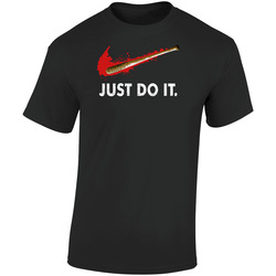 Just Do It Negan Hitam Retro Graphic Unisex Soft Cotton Black T Shirt