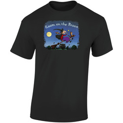 Room On The Broom Spooky Kids Movie Halloween Retro Graphic Unisex Soft Cotton Black T Shirt