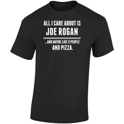 Joe Rogan All I Care About Comedian Stand Up Funny Comedy Retro Graphic Unisex Soft Cotton Black T Shirt
