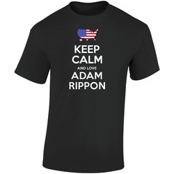 Keep Calm And Love Adam Rippon Figure Skating Usa 2018 Winter Olympic Team Retro Graphic Unisex Soft Cotton Black T Shirt