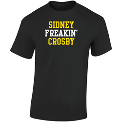 Sidney Freakin Crosby Pittsburgh Hockey Player Sports Fan Retro Graphic Unisex Soft Cotton Black T Shirt