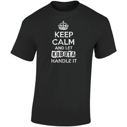 Keep Calm And Let Kubota Handle It Name Parody Funny Retro Graphic Unisex Soft Cotton Black T Shirt