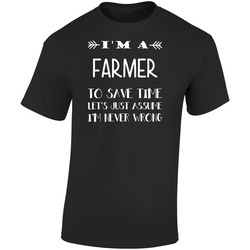 To Save Time Farmer Never Wrong Funny Best Job Retro Graphic Unisex Soft Cotton Black T Shirt