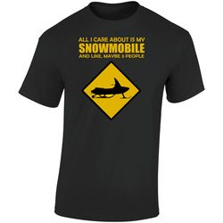 All I Care About Is My Snowmobile Retro Graphic Unisex Soft Cotton Black T Shirt