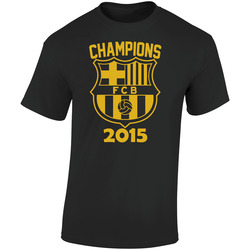 Barca Champions 2015 Tee Retro Graphic Unisex Soft Cotton Black T Shirt