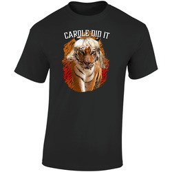 Carole Baskin Did It Tiger King Joe Exotic Tiger Mash Up Retro Graphic Unisex Soft Cotton Black T Shirt
