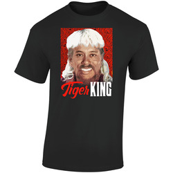 Tiger King Woods Joe Exotic Mashup Parody Netflix Series Fan Retro Graphic Unisex Soft Cotton Black T Shirt