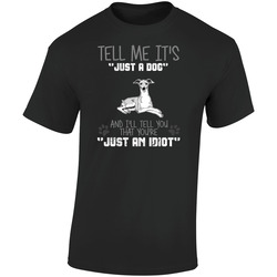 Tell Me Its Just A Dog Idiot Italian Greyhound Retro Graphic Unisex Soft Cotton Black T Shirt