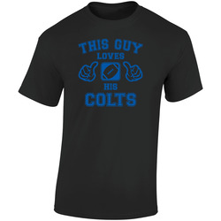 This Guy Loves His Indianapolis Colts Football Retro Graphic Unisex Soft Cotton Black T Shirt
