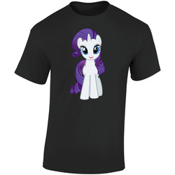 My Little Pony: Friendship Is Magic Rarity  Black Retro Graphic Unisex Soft Cotton Black T Shirt