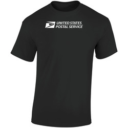 Usps White Logo Retro Graphic Unisex Soft Cotton Black T Shirt