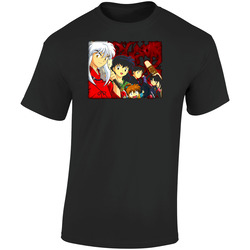 Inuyasha Group Anime Retro Graphic Unisex Soft Cotton Black T Shirt