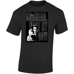 Dirty Harry MAKE MY DAY Clint black JOE Retro Graphic Unisex Soft Cotton Black T Shirt