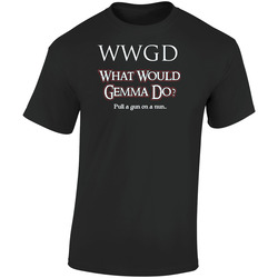 What Would Gemma Do Pull A Gun Retro Graphic Unisex Soft Cotton Black T Shirt