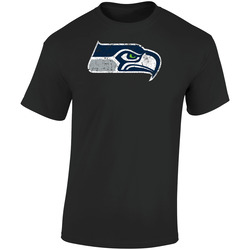 Seattle Seahawks 2 Distressed Retro Graphic Unisex Soft Cotton Black T Shirt