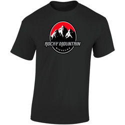 Rocky Mountain Bicycles Bike Logo Logo Retro Graphic Unisex Soft Cotton Black T Shirt