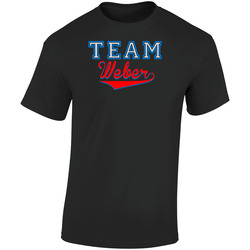 Team Weber Custom Graphic Sports Last Name Family Reunion Retro Graphic Unisex Soft Cotton Black T Shirt