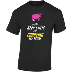Zarya Overwatch T Shirt I Can't Keep Calm I'm Carrying My Team Retro Graphic Unisex Soft Cotton Black T Shirt