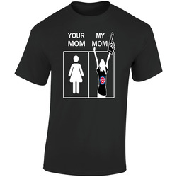 Chicago Cubs T Shirt Sports Baseball Tee Your Mom My Mom Funny Sport Retro Graphic Unisex Soft Cotton Black T Shirt