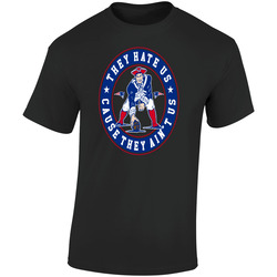 New England Patriots They Hate Us Cause They Ain't Us Football Retro Graphic Unisex Soft Cotton Black T Shirt