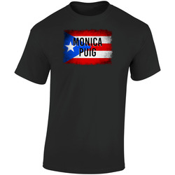 Country Flag Monica Puig Puerto Rico Tennis Olympics Retro Graphic Unisex Soft Cotton Black T Shirt