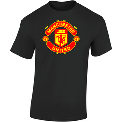 Manchester United Soccer Retro Graphic Unisex Soft Cotton Black T Shirt