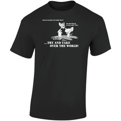 Pinky And The Brain Funny Retro Graphic Unisex Soft Cotton Black T Shirt