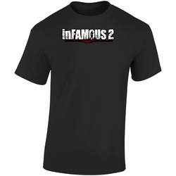 Infamous 2 Videogame Retro Graphic Unisex Soft Cotton Black T Shirt