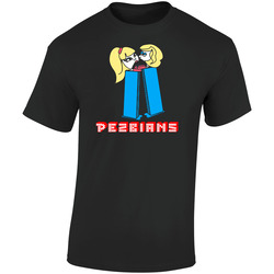 Pezbians Retro Graphic Unisex Soft Cotton Black T Shirt