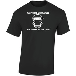 I Have Mad Ninja Skills Funny Retro Graphic Unisex Soft Cotton Black T Shirt