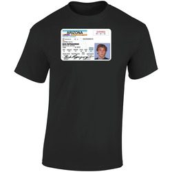 Nick Pappagiorgio Arizon Driver License Vegas Vacation Movie Chevy Chase Las Vegas Nevada Retro Graphic Unisex Soft Cotton Black T Shirt