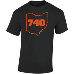 On The Spot Custom Tees Ohio Inspired Area Code 740 Custom  Gift Retro Graphic Unisex Soft Cotton Black T Shirt
