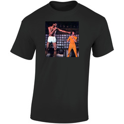 Bruce Lee Kareem Abdul-jabbar 1972 Fight Retro Graphic Unisex Soft Cotton Black T Shirt
