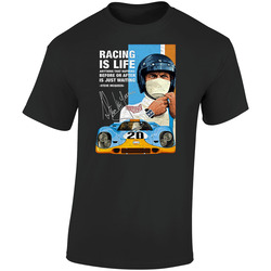 Racing Is Life Steve Mc Queen Black Flat Retro Graphic Unisex Soft Cotton Black T Shirt