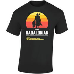 The Dadalorian Fathers Day Hitam Retro Graphic Unisex Soft Cotton Black T Shirt