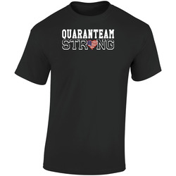 Quaranteam Strong Retro Graphic Unisex Soft Cotton Black T Shirt