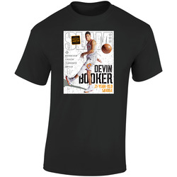 Slam Magazine Issue 213 Devin Booker Popular Basketball Magazine Grunge Look Retro Graphic Unisex Soft Cotton Black T Shirt