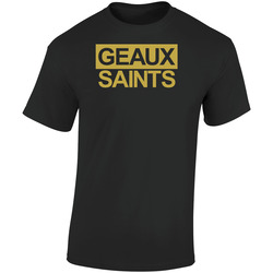Geaux Saints New Orleans Football Fans Retro Graphic Unisex Soft Cotton Black T Shirt