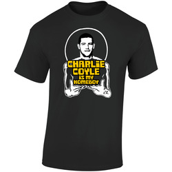 Charlie Coyle Is My Homeboy Funny Boston Hockey Retro Graphic Unisex Soft Cotton Black T Shirt