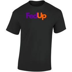 New Hot Parody Fedex Ups Fedup Style Retro Graphic Unisex Soft Cotton Black T Shirt