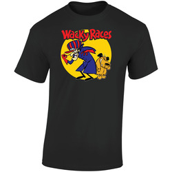 Wacky Races Boy And Dog Hanna Barbera Cartoon  Fan Retro Graphic Unisex Soft Cotton Black T Shirt