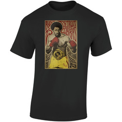 Thomas Hearns Boxer The Detroit Cobras Garage Band Mashup Poster Distressed Fan Retro Graphic Unisex Soft Cotton Black T Shirt