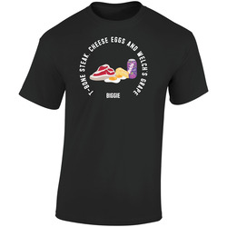 T Bone Steak Cheese Eggs And Welchs Grape Biggie Retro Graphic Unisex Soft Cotton Black T Shirt