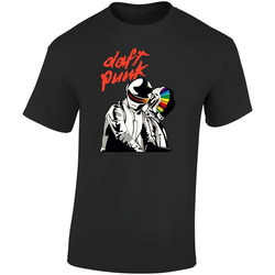New Hot Daft Punk With Logo New From Us Retro Graphic Unisex Soft Cotton Black T Shirt